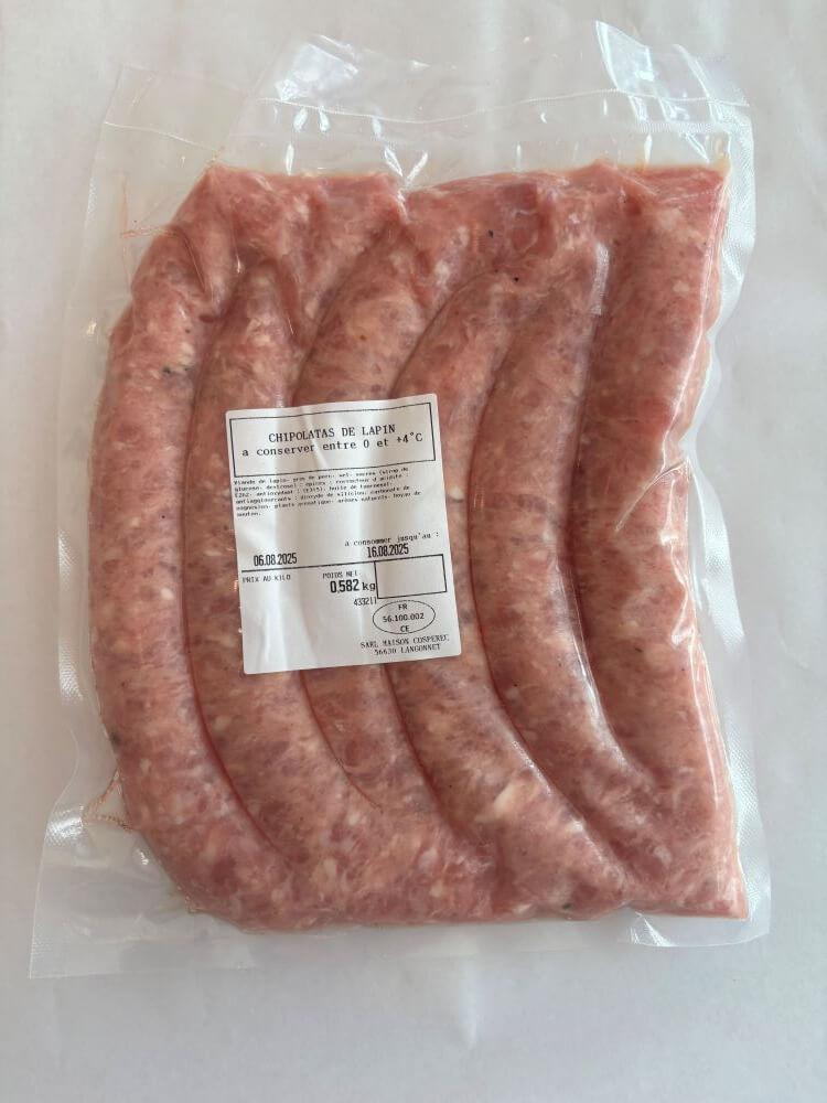 Chipolatas de lapin nature